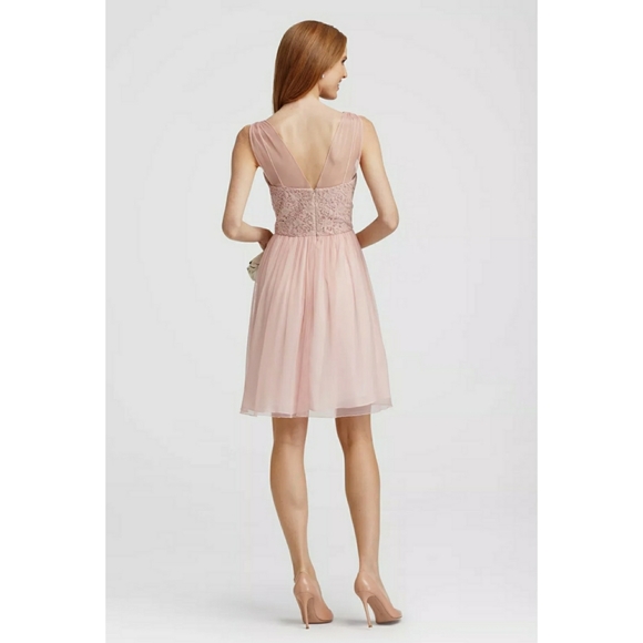 new Suzi Chin Maggy Boutique Formal Pink Chiffon Dress - Picture 2 of 11